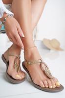 Béžovo-zlaté gumové sandály Uba Decor