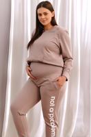 Béžové těhotenské teplákové kalhoty SPO4238