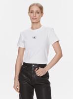 Calvin Klein dámské bílé žebrované tričko - XS (YAF)