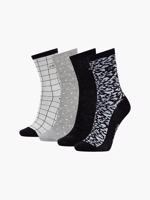 Calvin Klein dámské vzorované ponožky 4 pack - ONE (001)