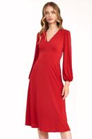 Červené áčkové šaty s výstřihem S194
