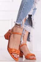 Oranžové sandály na hrubém podpatku Vanise