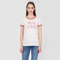 Pepe Jeans dámský béžový svetřík s krátkým rukávem Caitlin