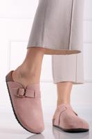 Růžové semišové pantofle Navea