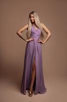 Světle fialové dlouhé šaty Marion