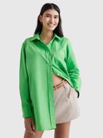 Tommy Hilfiger dámská zelená oversized košile  - 40 (LWY)