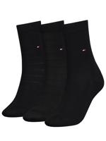 Tommy Hilfiger dámské černé ponožky 3 pack - 35/38 (002)