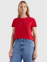 Tommy Hilfiger dámské červené tričko - S (XM1)