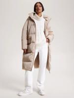 Tommy Hilfiger dámský bežový péřový kabát - M (ABO)