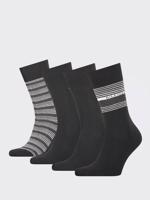 Tommy Hilfiger pánské černo šedé ponožky Box 4 pack