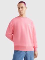 Tommy Jeans pánská růžová mikina SIGNATURE CREW - M (TIF)