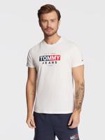Tommy Jeans pánské bílé tričko ENTRY FLAG - XXL (YBR)
