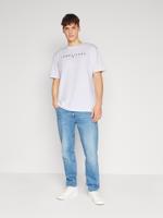 Tommy Jeans pánské bílé tričko LINEAR LOGO - XL (YBR)