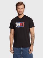 Tommy jeans pánské černé tričko - XL (BDS)