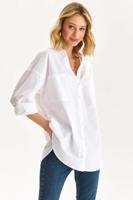 Bílá prodloužená bavlněná košile SKL3437