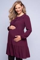 Bordové tehotenské volánové šaty Alanya