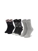 Calvin Klein dámské vzorované ponožky 3 pack - ONE (001)