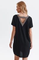 Černé krátké šaty s véčkovým výstřihem SSU4013