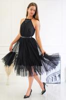 Černé tečkované midi šaty Lara