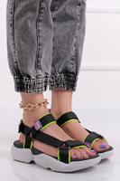 Černo-zelené nízké sandály Eloise