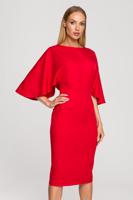 Červené šaty s širokými rukávy M700