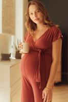 Cihlový těhotenský overal na doma Origin