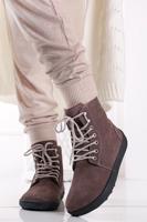 Hnědé kožené kotníkové barefoot boty Winter 2.0. Neo