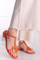 Oranžové sandály na nízkém podpatku Stella