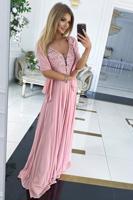 Růžové dlouhé šaty Jagoda