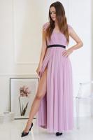 Růžové dlouhé tylové šaty Grace