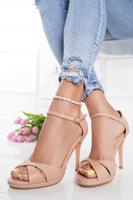 Růžové sandály na tenkém podpatku Lisa