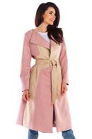 Ružovo-béžový kabát A463