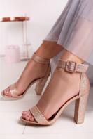 Růžovo-zlaté sandály Saverie