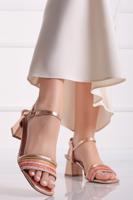 Růžovozlaté sandály na hrubém podpatku June