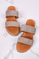 Šedozelené kožené pantofle 2-27135