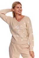 Světle béžový pulovr s nápisem SSW3301
