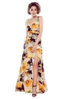 Světle hnědé květované šaty M79983