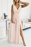 Světle růžové maxi šaty Camille
