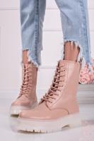 Světle růžové šněrovací boty Lara