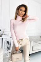 Světle růžový rolákový pulovr Paulina