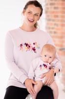 Světle růžový set pulovrů pro maminku a miminko Rebecca Floral Mama&Mini