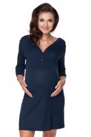 Tmavě modrá těhotenská noční košile 0157