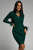 Tmavě zelené přiléhavé šaty Elodie