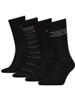 Tommy Hilfiger pánské černé ponožky 4 pack - 43/46 (002)