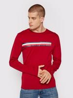 Tommy Hilfiger pánské červené tričko s dlouhým rukávem - XXL (XIT)