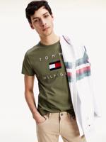 Tommy Hilfiger pánské khaki zelené triko - XL (MSH)