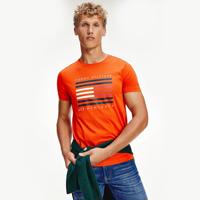 Tommy Hilfiger pánské oranžové tričko Corp - S (SNC)
