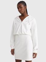 Tommy Jeans dámské bílé mikinové šaty SIGNATURE - XS (YBL)