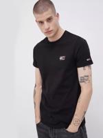 Tommy Jeans pánské černé tričko CHEST LOGO - XXL (0MD)