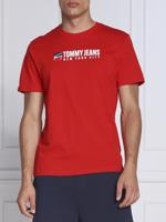 Tommy Jeans pánské červené triko ENTRY ATHLETICS - M (XNL)